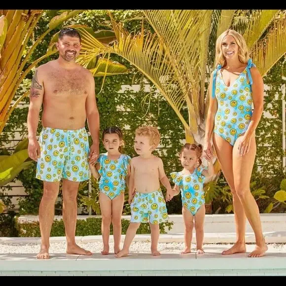 Posh Peanut Swimsuit One Piece Blue Smiley Face - Picture 14 of 14